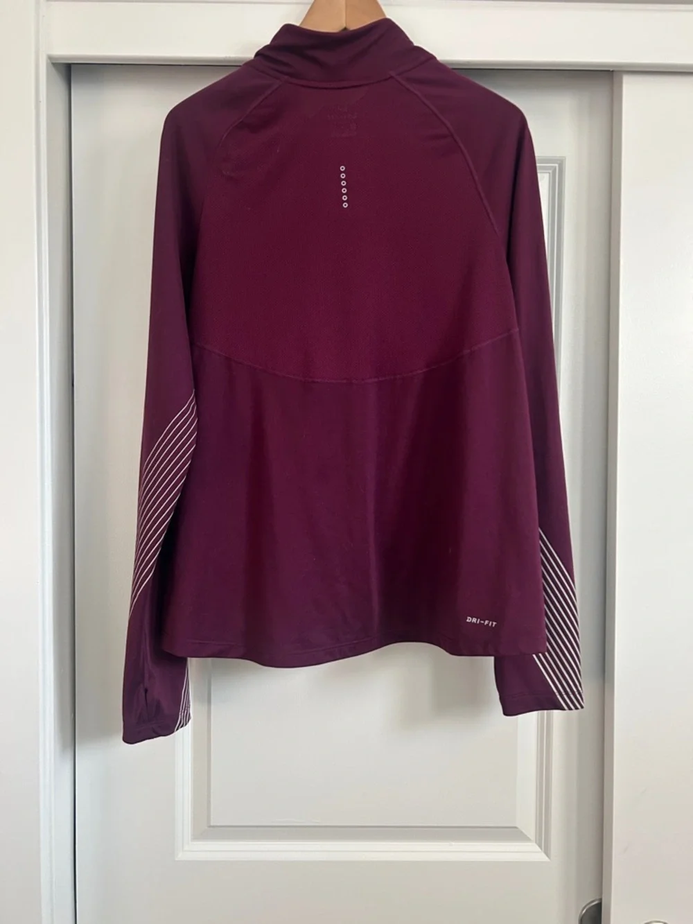 Nike Half-Zip Performance Top - Burgundy with White Swoosh